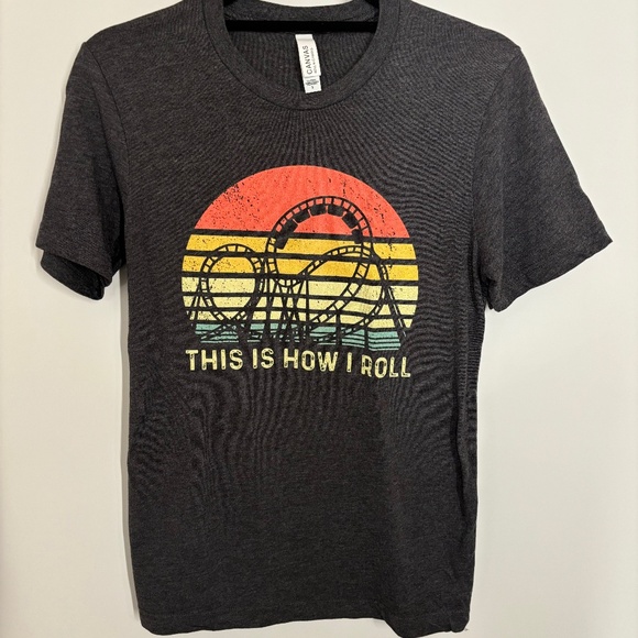 Almost new!!!! Roller Coaster Bella Canvas tee Sz Small - Picture 1 of 3